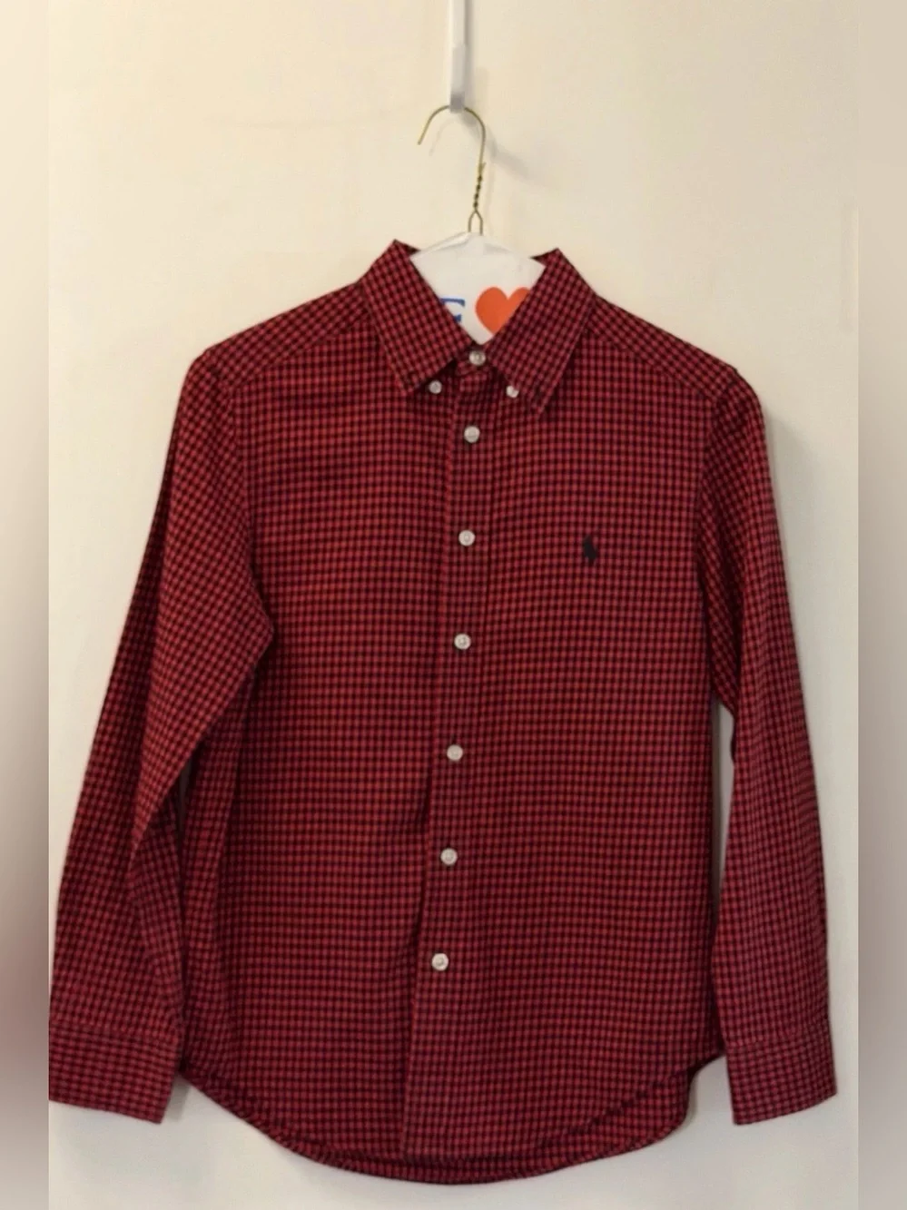 Ralph Lauren Red and Black Checkered Button-Down Shirt
